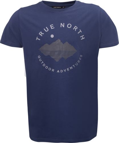 TN - Pánské bavlněné triko s motivem hor, Tm. modrá