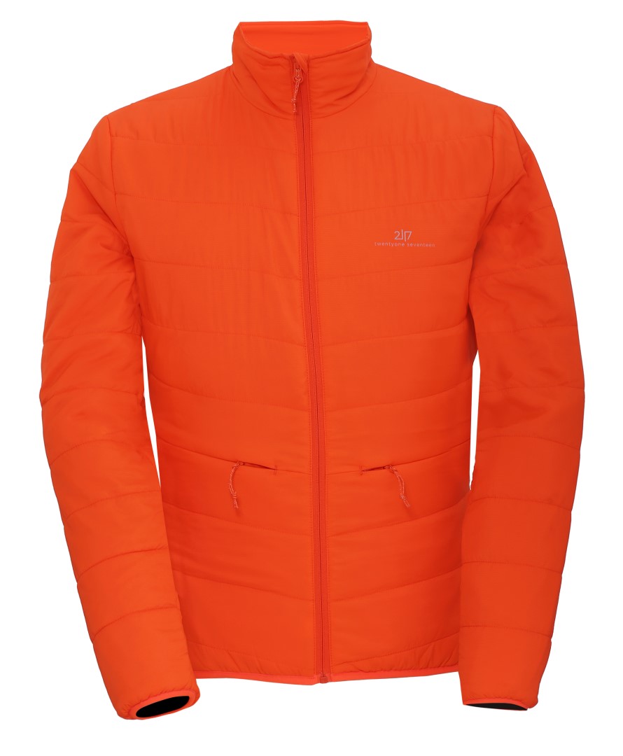 EKEBY - ECO Pánská zateplená bunda bez kapuce - oranžová