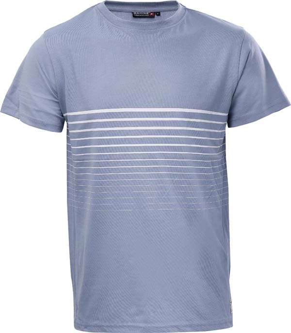 MARINE - Pánské bavlněné triko s proužky, Denim  Modrá