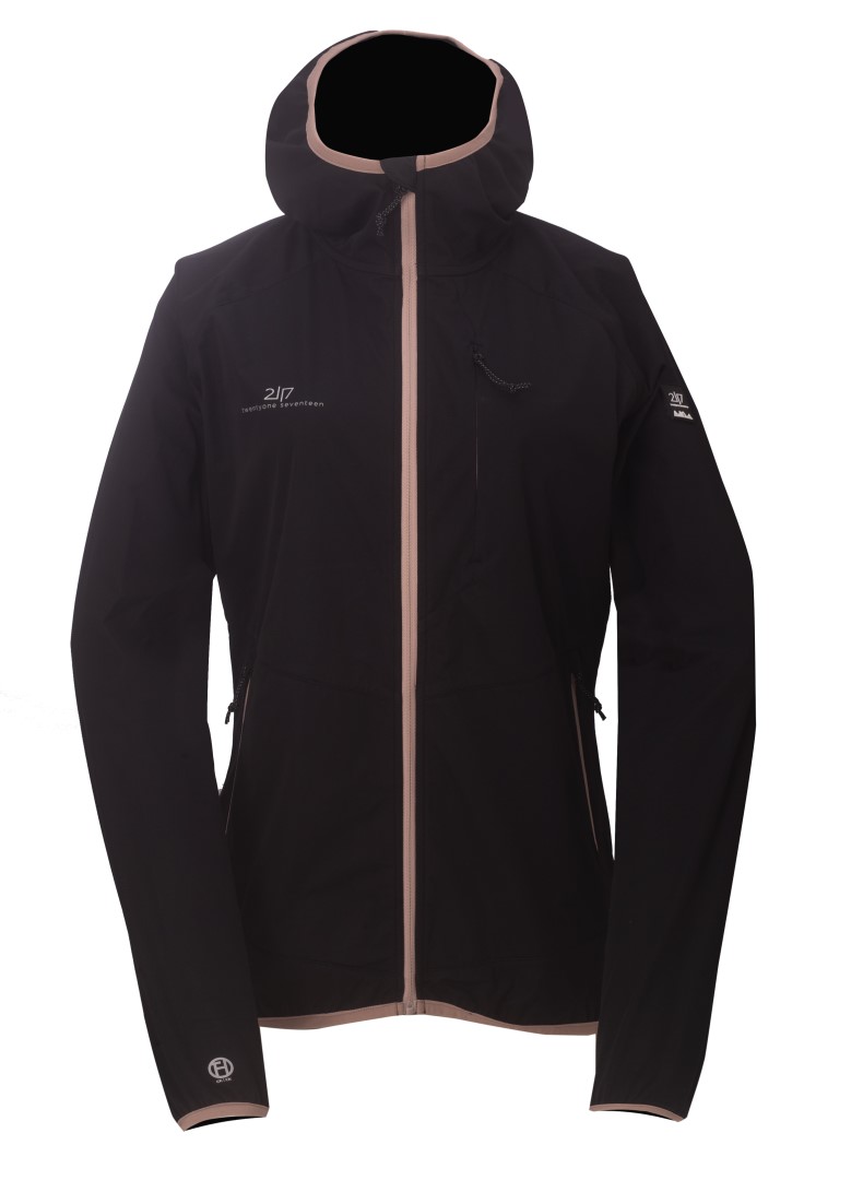 VASSBACKEN - Dámská ultralehká softshellová bunda s kapucí, Černá