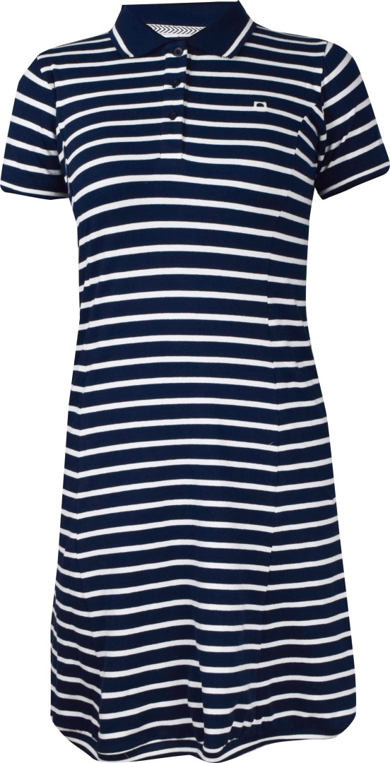 MARINE - Piké bavlněné šaty s límečkem, Navy Comb