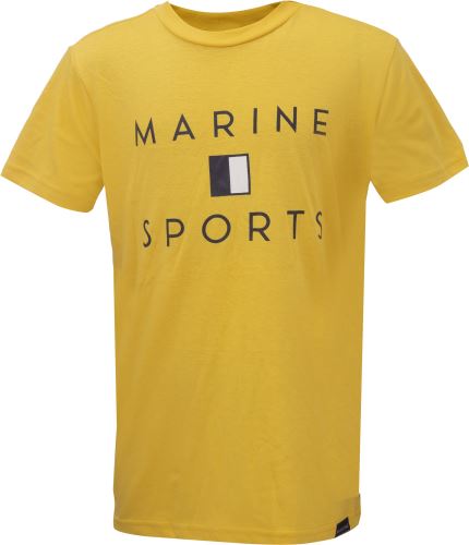 MARINE - Pánské bavlněné triko s logem, Žlutá