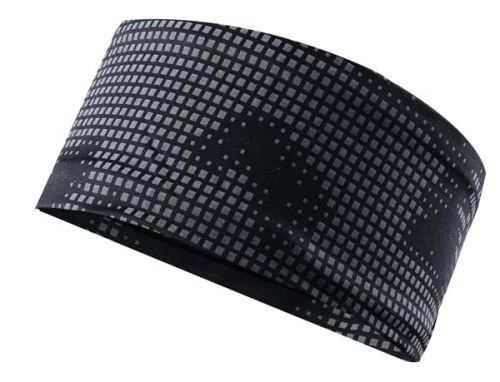 OXIDE - running headband - Black with reflective print, Velikost: Sr