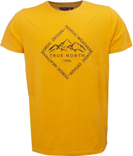 TN - Pánské bavlněné triko s motivem hor, Žlutá
