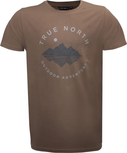 TN - Pánské bavlněné triko s motivem hor, Hnědá