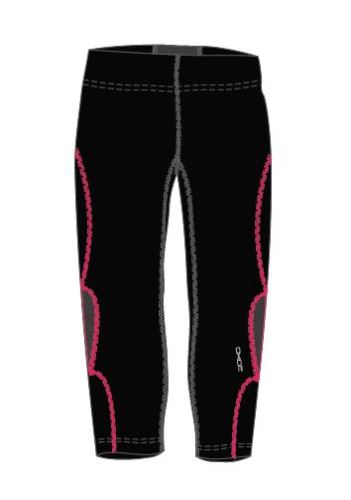 OXIDE - womens elastic pants 3/4 - black/pink