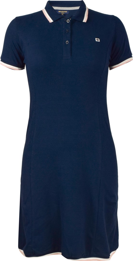 MARINE - Polo šaty z pique bavlny, modrá