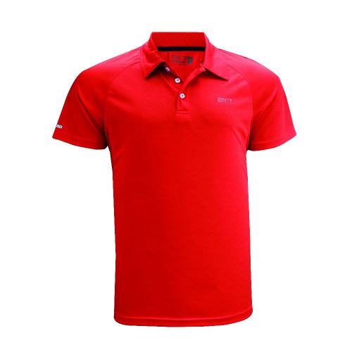FRÖSAKER - Pánske funkčné tričko  s krátkymi rukávmi a s golierikom,  Červená