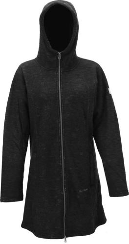 TN - Dámsky fleece kabát s kapucňou, Čierny melír