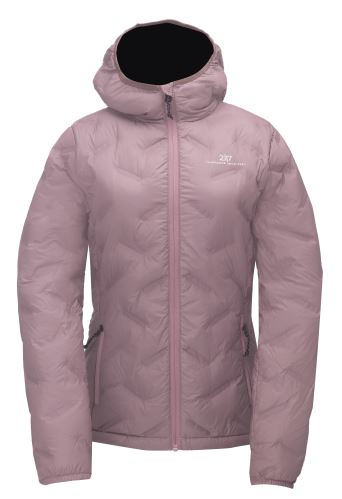 ISABO - Dámská péřová bunda s kapucí, růžová