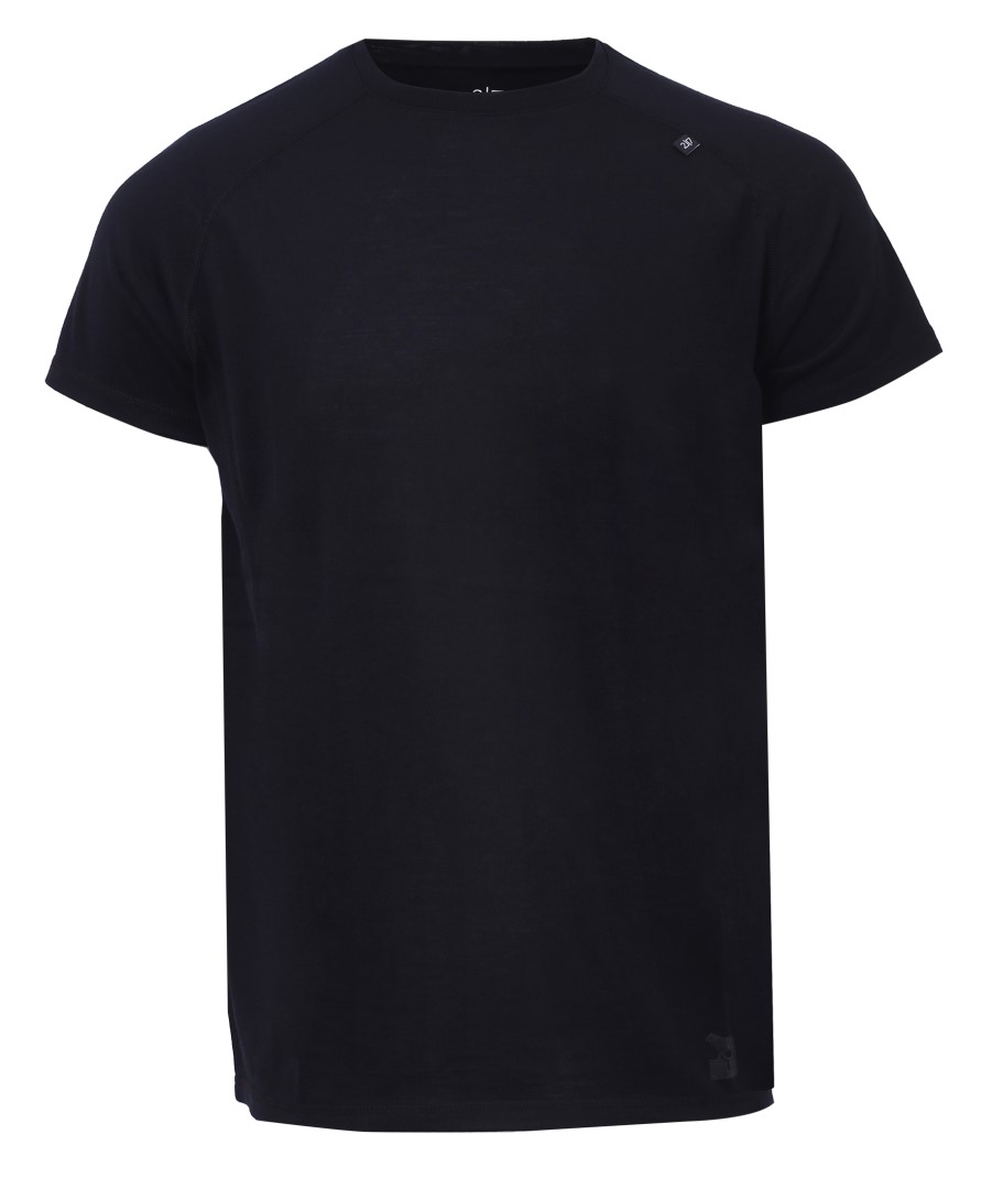 ULLÅNGER- ECO Pánské triko s krátkým rukávem z merino vlny, černá