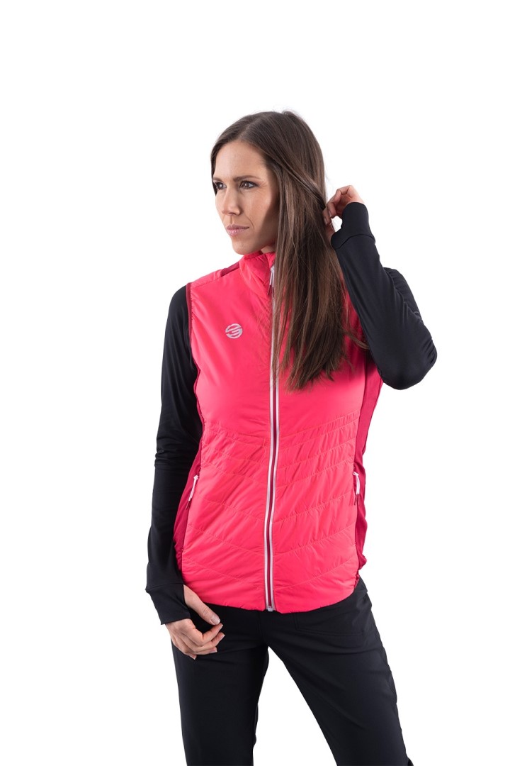 GTS 404721 L - dámská lehká zateplená vesta, Neon Pink