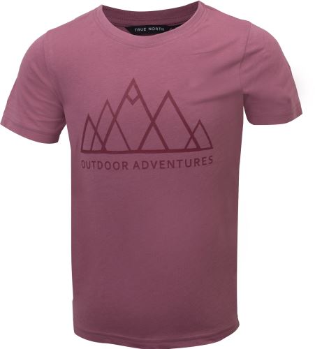 TN - Dětské triko s motivem hor, Tm. růžová