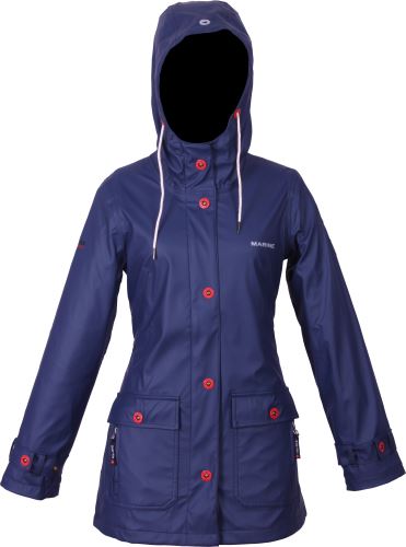 MARINE - dámská bunda do deště z PU, Tm. modrá