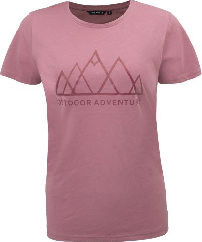 TN- Dámské bavlněné triko s motivem hor, Tm. růžová
