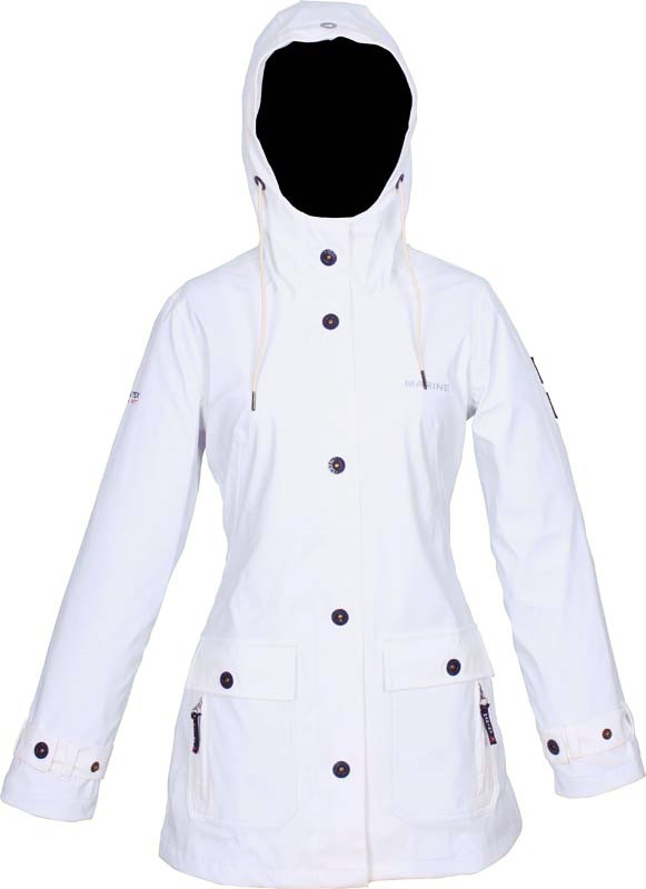 MARINE - dámská bunda do deště z PU, Bílá