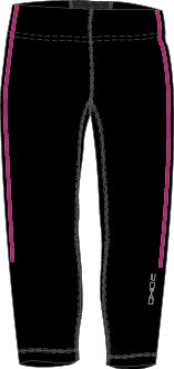 OXIDE - womens elastic pants 3/4 - black/pink
