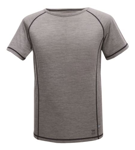 ULLERVAD - Pánske merino triko s krátkymi rukávmi - Dk grey